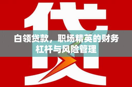 水里白领贷款，职场精英的财务杠杆与风险管理