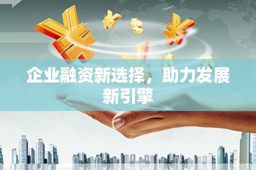 水里企业融资新选择，助力发展新引擎