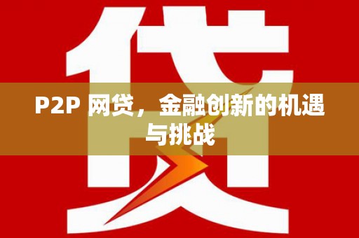 水里P2P 网贷，金融创新的机遇与挑战