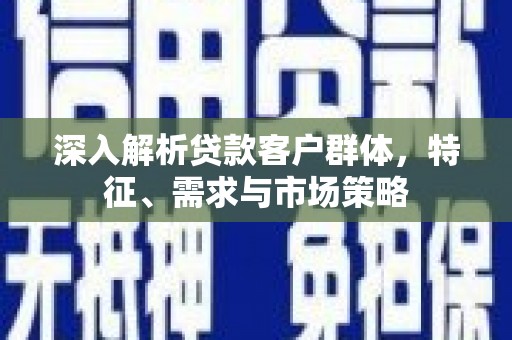 水里深入解析贷款客户群体，特征、需求与市场策略