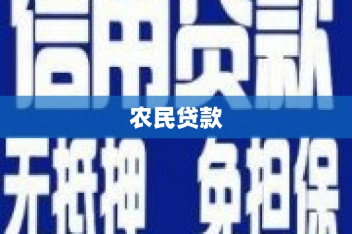 水里农民贷款