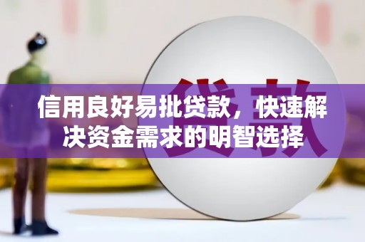 水里信用良好易批贷款，快速解决资金需求的明智选择