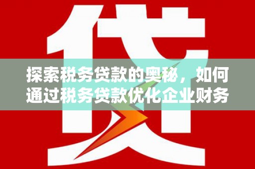 水里探索税务贷款的奥秘，如何通过税务贷款优化企业财务