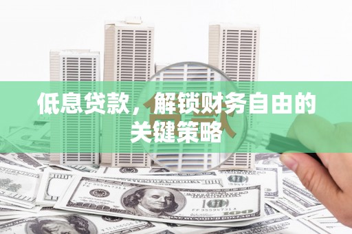 水里低息贷款，解锁财务自由的关键策略