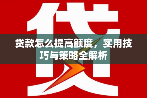 水里贷款怎么提高额度，实用技巧与策略全解析