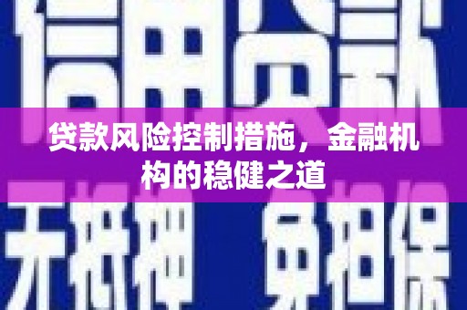 水里贷款风险控制措施，金融机构的稳健之道
