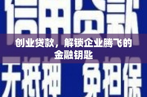 水里创业贷款，解锁企业腾飞的金融钥匙