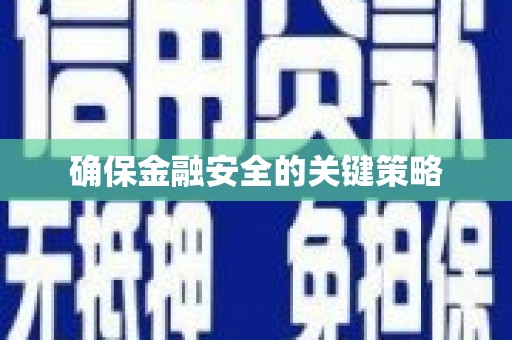 水里确保金融安全的关键策略