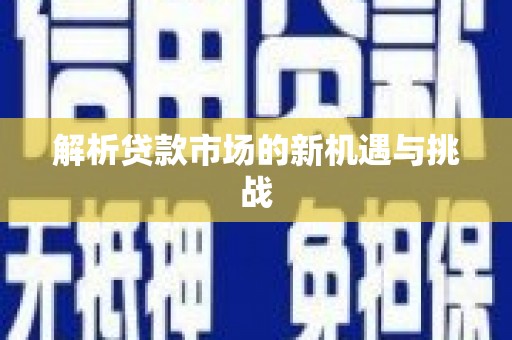 水里解析贷款市场的新机遇与挑战